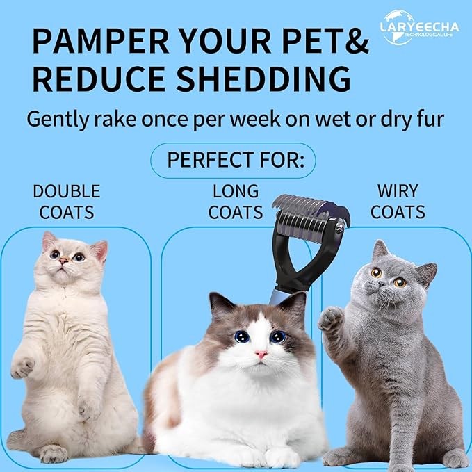 Pawmingle Self Cleaning Slicker Brush for Cats & Dogs, 2 Sided Deshedding Grooming for Shedding, Deshedding Hair Brush Puppy for Haired Dogs, Pet Dematting Rakes Pet Supplies Accessories