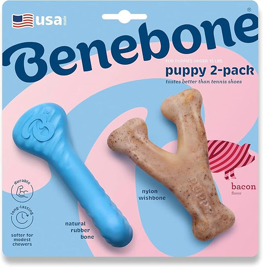 Benebone Puppy Maplestick Dog Chew Toy, Made in USA, Real Maple Wood Flavor, Small