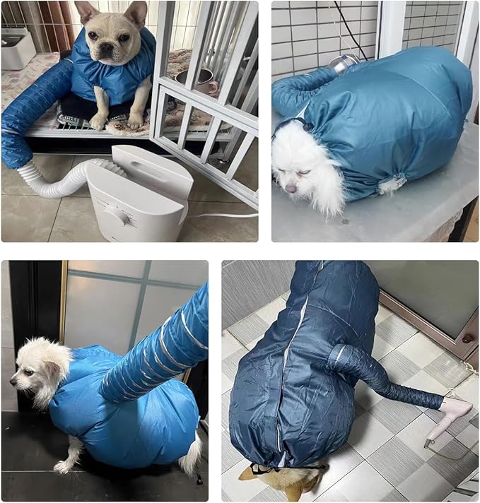 MANON ROSA Dog Drying Bag Hands Free Quick Drying Pet Grooming Tool for Small Medium Large Puff Fluff Dogs & Cats, 360 Degree Shower Bath Hair Dryer Suit (XX-Large)