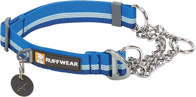 Ruffwear, Chain Reaction Dog Collar, Martingale Style for On-Leash Walking, Blue Pool, 11"-14"