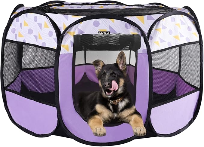 Lucky Monet Portable Dog Cat Playpen Small Dog Puppy Kitten Play Pens Indoor Pop Up Travel Dog Pen for Outdoor Camping Use