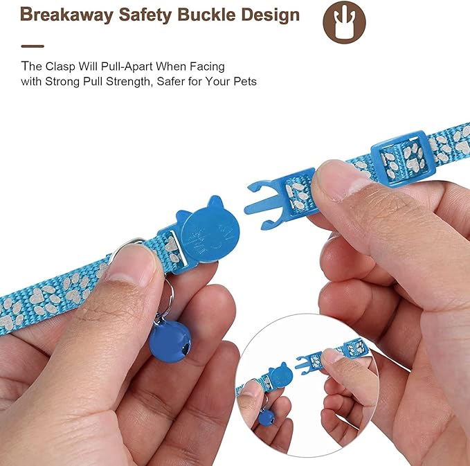 GPS Tracker for Cats, Mini GPS Pet Tracker with Collar, IPX8 Waterproof Cat Tracker Collar,No Monthly Fee,Work with Apple Find My(iOS Only),Smart Tracker for Pets(Blue)