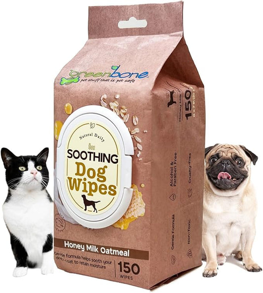 Soothing Dog Wipes - Honey Milk & Oatmeal -150 Wipes