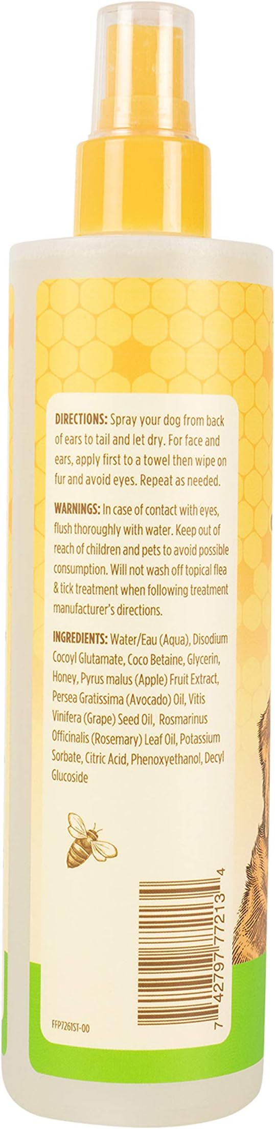Burt's Bees for Pets Deodorizing Spray for Dogs with Apple and Rosemary, 99.7% Natural Origin Formulas, Waterless Canine Cleanser - Gentle Dry Shampoo for Pups, 2pk, 10 oz