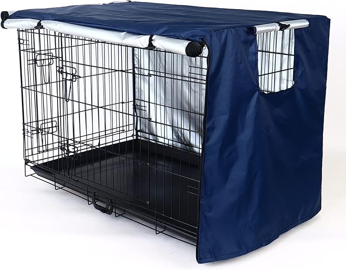 kefit Dog Crate Cover 48 inch, Kennel Cover for Dog Cage, Navy Blue