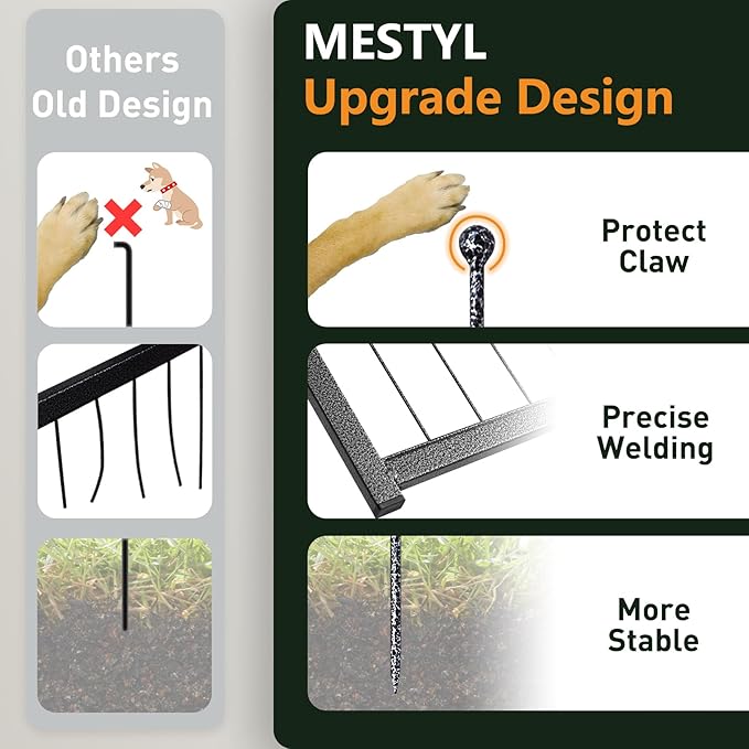 MESTYL Dog Playpen, 40" Height 16 Panels Outdoor/Indoor Pet Play Pen and Dog Door for Wall, Pet Door, Easy to Install