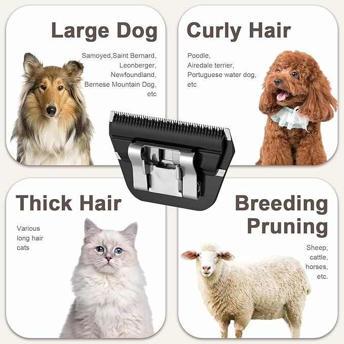 15 Wide Blades for Dog Grooming,Compatible with Andis,Oster A5,Wahl km10 Clippers,Cutting Length 3/64",Black