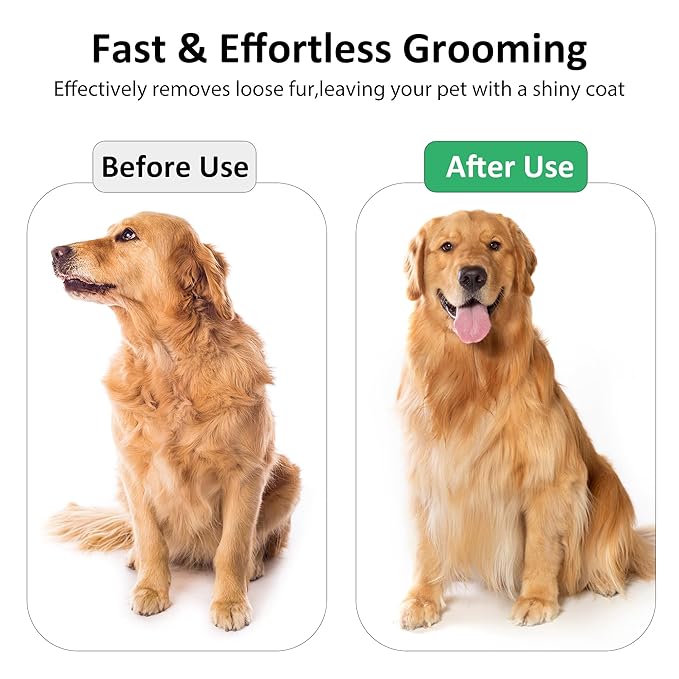 Dog & Cat Hair Brush,Self Cleaning Slicker Brush for Long Short Hair,Shedding & Grooming Pet Brush with Soft Bristle and Release Button,Orange