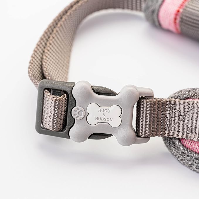 HUGO & HUDSON Dog Harness, No-Pull Anti Choke Tweed Harness Vest, Pink Checkered, M