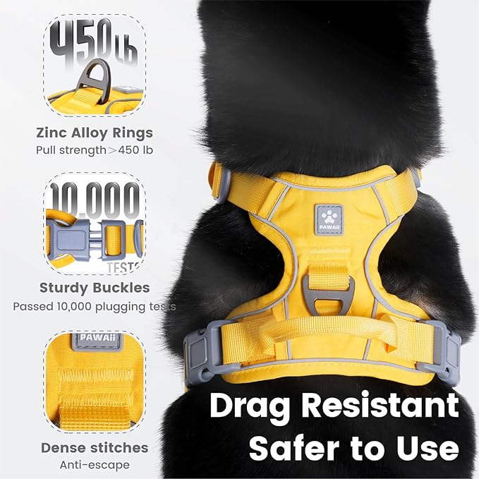 Pawaii Dog Harness for Small Dogs, Dog Harness with Pet ID Tag, No Choke Dog Harness, Adjustable Soft Padded Pet Vest with Easy Control Handle
