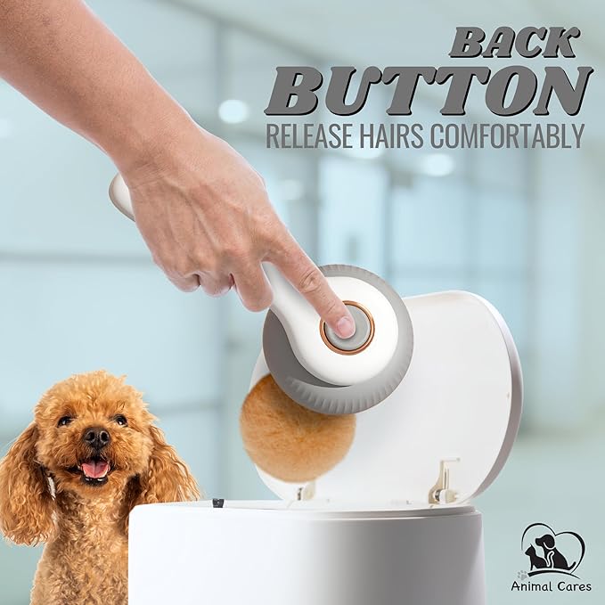 Self Cleaning Shedding Brush – Skin Friendly for Dogs Cats & Puppies, Grooming & Deshedding Tool Removes Loose Hair & Undercoat, Ideal for Short Medium & Long Haired Pets