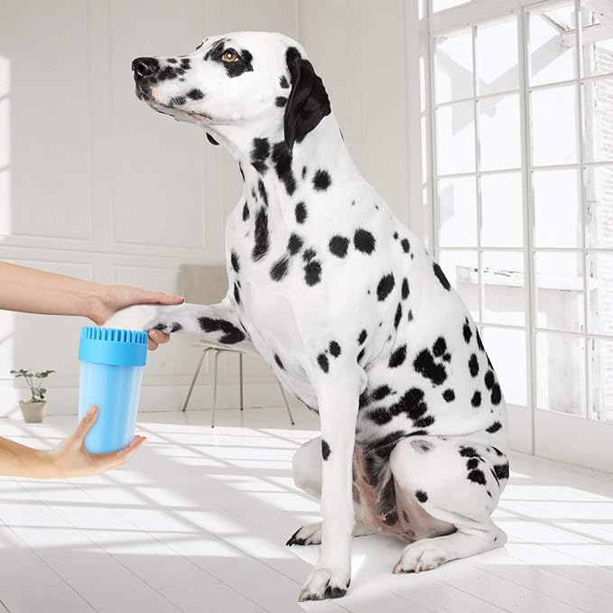 Portable Dog Paw Cleaner Upgrade Dog Cleaning Brush Paw Cleaner for Small/Medium Dogs (New, Red)
