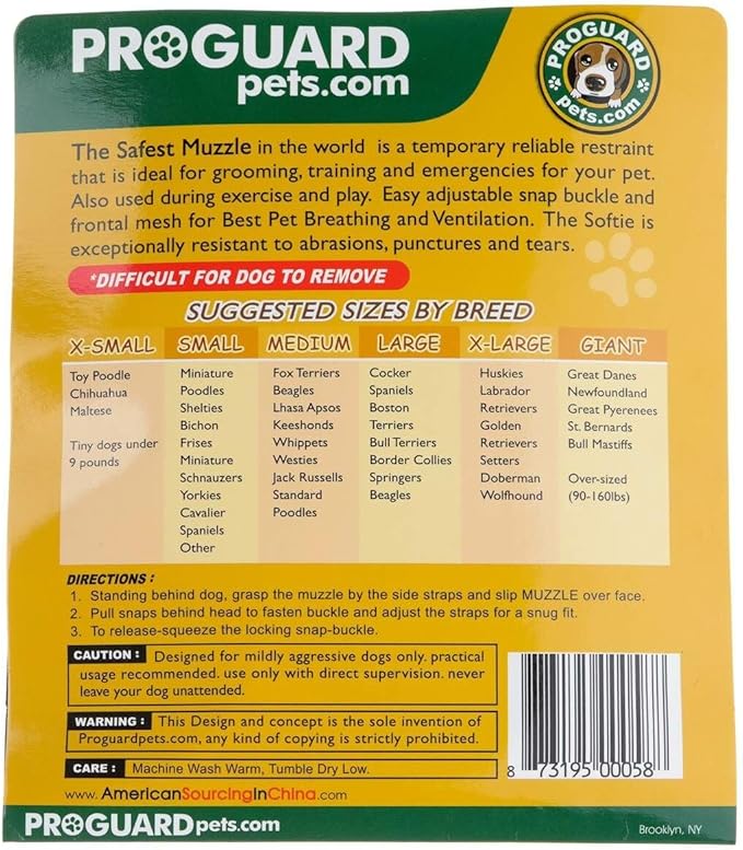 Proguard Softie Dog Muzzle, Extra Small