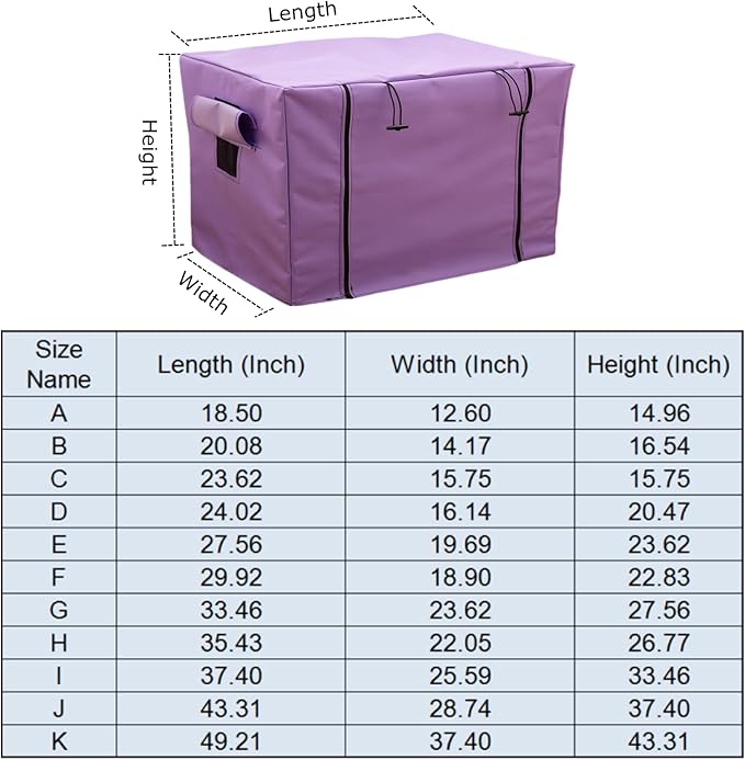 Dog Crate Cover Waterpoof Purple Pet Kennel Covers for Puppy Cat Indoor Outdoor Fit for 1 Door Wire Crate, 23.62x15.75x15.75 Inch