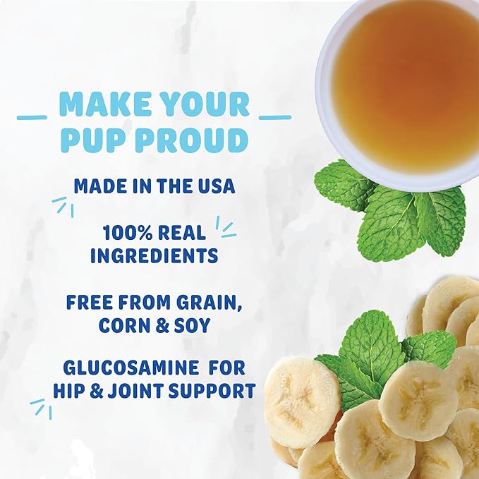 Shameless Pets Dental Treats for Dogs, Banana Bone-Anza - Healthy Dental Sticks with Hip & Joint Support for Teeth Cleaning & Fresh Breath - Dog Bones Dental Chews Free from Grain, Corn & Soy