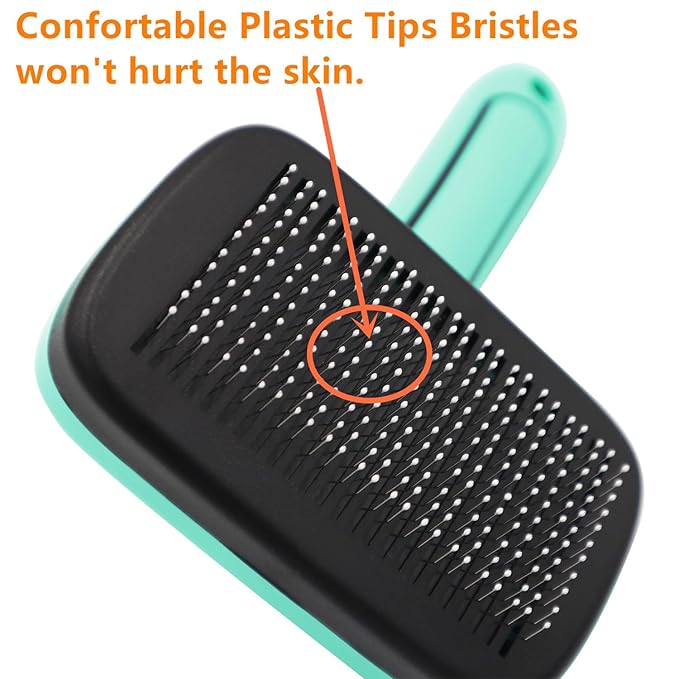 Self Cleaning Slicker Brush for Dogs and Cats,Pet Hair Brush for Shedding Long and Short Hair,Pet Grooming with Easy Clean Retractable Bristles -Cat and Dog Grooming Tool