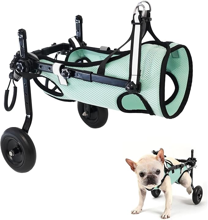 Dog Wheelchair for Back Legs Adjustable Dog Wheelchairs with 2 Wheels Pet Doggy Wheelchairs with Disabled Hind Legs Walking-Dog Leg Brace and Hip Support, Light Weight