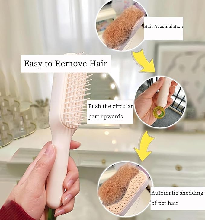 Scalable Small Grooming Dog Brush, Puppy Massaging Hair Brush, for Small Dogs Cats Rabbits of All Hair Types (Pink)
