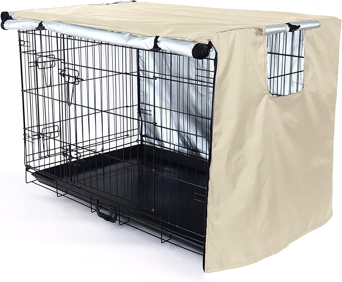 kefit Dog Crate Cover 42 inch, Kennel Cover for Dog Cage, Beige