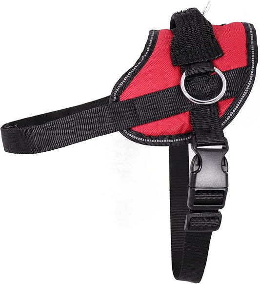 Bark Appeal Red No-Pull Dog Harness for Extra Large Sized Pets – Adjustable, Reflective Vest with 3 Leash Clips for Added Control, Easy Walks & Training – XXL