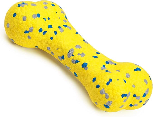 Upgrade Bone Dog Balls Tough Dog Toys for Aggressive Chewers, Indestructible Chew Bone Toy Tennis Balls for Large Breed (Yellow)