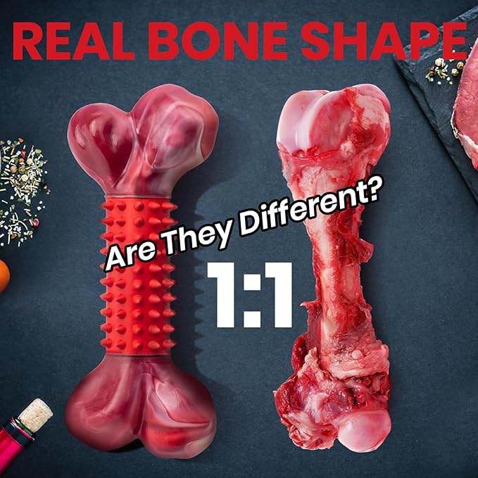 Apasiri Tough Dog Toys for Aggressive Chewers Large Breed, Dog Chew Toys for Aggressive Chewers, Nylon and Rubber, Large Dog Toys Outdoor Teething