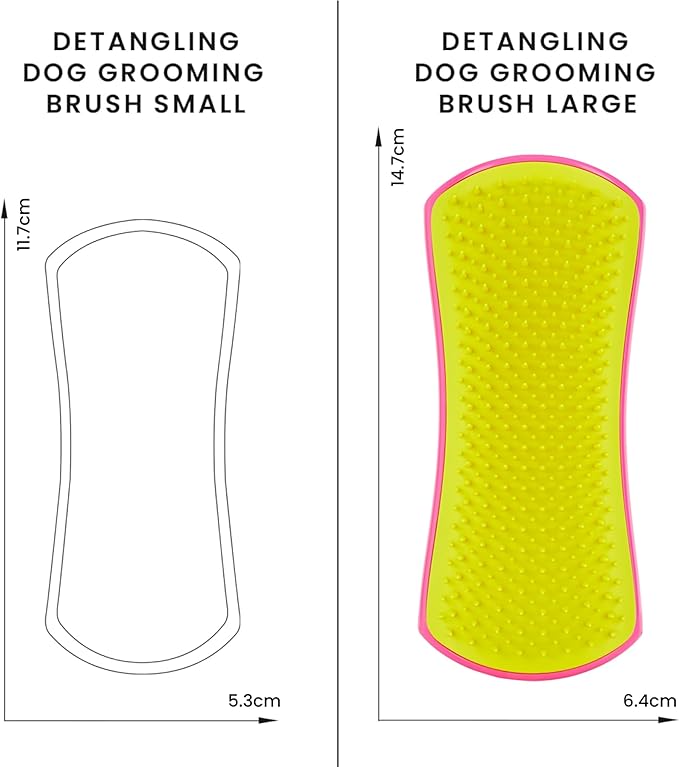 Pet Teezer, Detangling & Dog Grooming Brush, Pink and Yellow