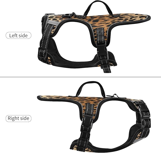 Cat Harness and Leash Set,Escape Proof Safe Cat Vest Harness,Reflective Adjustable Soft Mesh Breathable Harness,Easy Control for Small, Medium, Large Cats-Fashion Colorful Leopard Animal Print