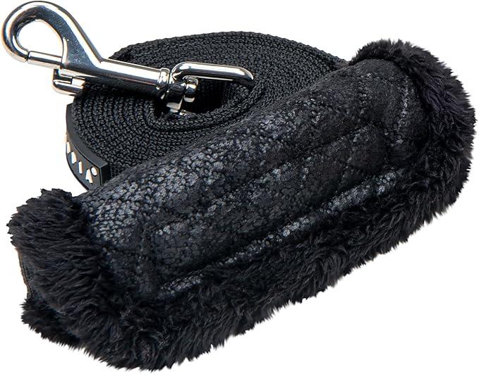 Puppia Douglas Dog Leash Diamond Pattern for Small and Medium Dog, Black, Medium