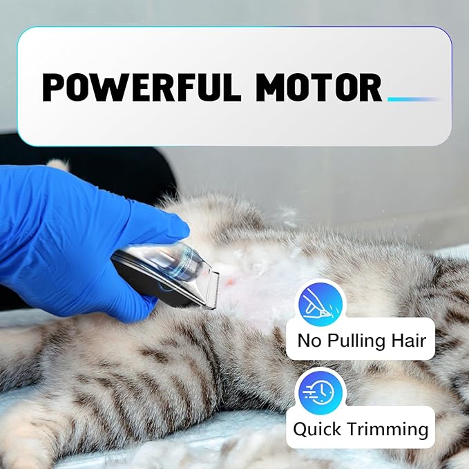 SUPRENT Dog Grooming Clippers for Matted Hair, Quiet Cat Hair Trimmer Kit for Long Fur, Waterproof Portable USB Rechargeable Professional Pet Grooming Supplies for Small Dog Pets