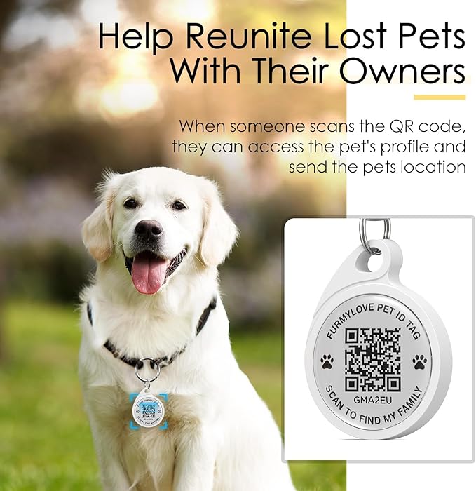 QR Code Dog Tag, Dog Tags Personalized Silent Pet ID Tag Customizable Free Pet Online Profile, Yorkshire
