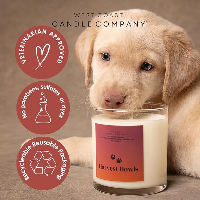 Harvest Howls Pet Odor Eliminator - All Natural, Non-Toxic, Pure Soy Wax Melts - Dog & Cat Safe, Veterinarian Approved