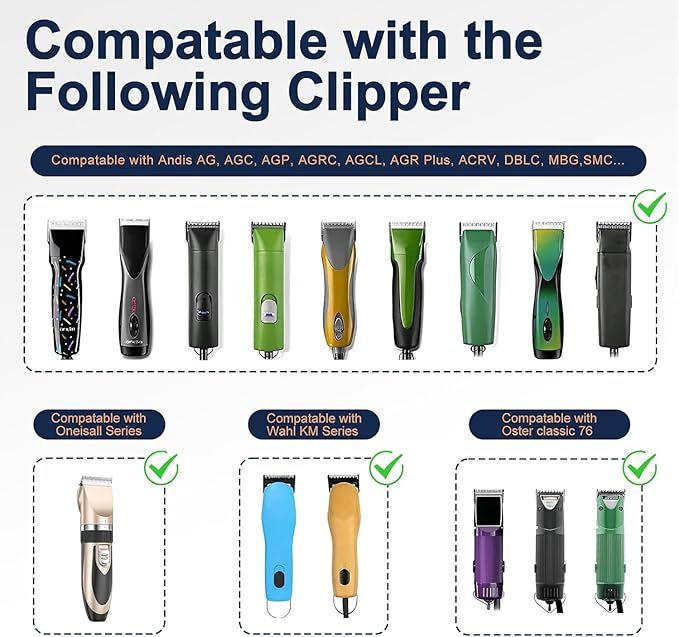 Clipper Blades Pet Grooming Clipper Replacement Blades Detachable Blade Compatible with andis/wahl/Oster Dog Clippers (10#&5FC)
