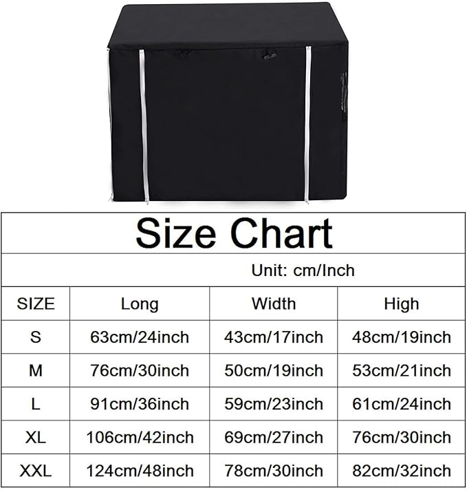 Dog Crate Cover for Wire Crates Kennel 2 Doors Heavy Duty Waterproof Windproof Soundproof Pet Cage Cover Home Decoration - Cover only - Black - Fits 30 Inch Crates