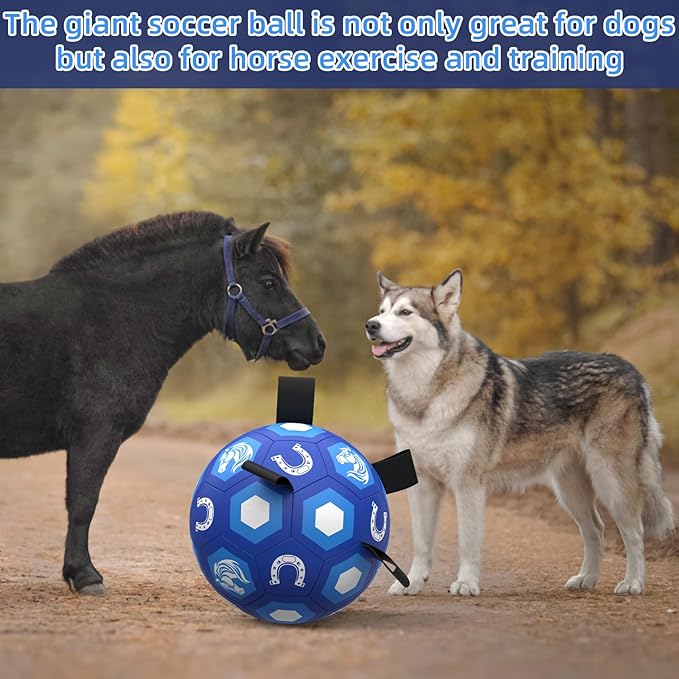 QDAN Herding Dog Balls Horse Ball, 18 inch Horse Toys Herding Ball for Dogs, Large Giant Ball Toys for Australian Shepherd Dog Toys, Blue