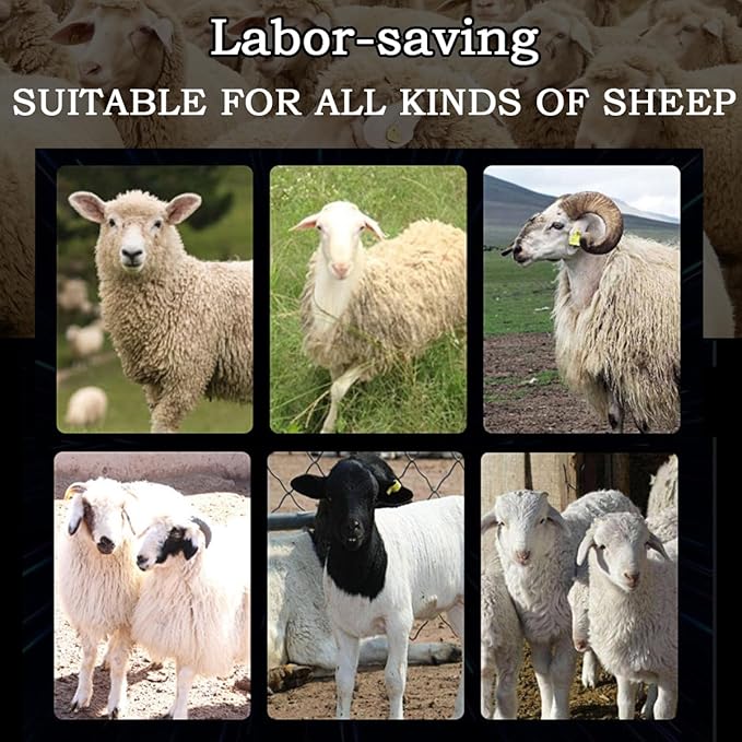 Sheep Shears, 750W Professional Electric Sheep Clippers with 6 Speed, Farm Livestock Clippers Kit Suitable for Thick Coat Animals (Comes with Spare Blades)