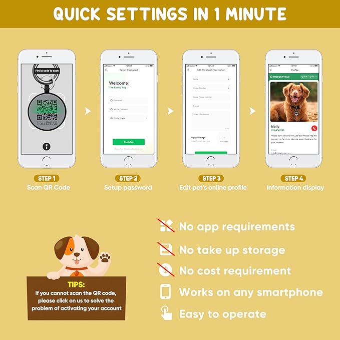 Upgraded Personalized Dog Tags Engraved with 3D QR Code for Dogs Cat Collar - Silicone Silent Pet Tag - Create Online Profile No APP Requirement (Black-Cat)