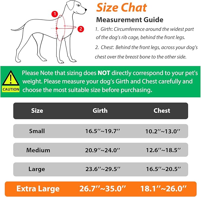No-Pull Extra-Large Dog Harness - Tatical XL Dog Harness for Large Dog with Handle, Escape Proof Dog Vest Harness, Front Clip Reflective Adjustable Service Dog Harness (Black, Extra Large)