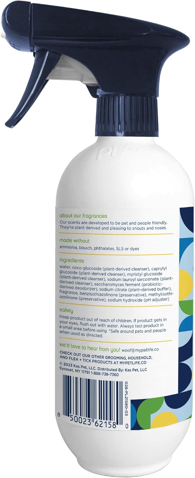 Pet Life Unlimited Foaming Stain + Odor Eliminator Spray Cleaner - Plant-Based Stain Removal - Two-Way Spray Applicator - Natural Juniper Leaf Scent - Made in the USA - 16 Ounce (Pack of 3)