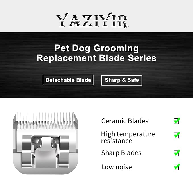 3 Color 40# Detachable Pet Dog Grooming Ceramic Blades,Compatible with Andis,Oster A5,Wahl KM-10 Series,Size #40 Blade 1/100-Inch 0.25MM Cut Length(Silver+Black+Golden)