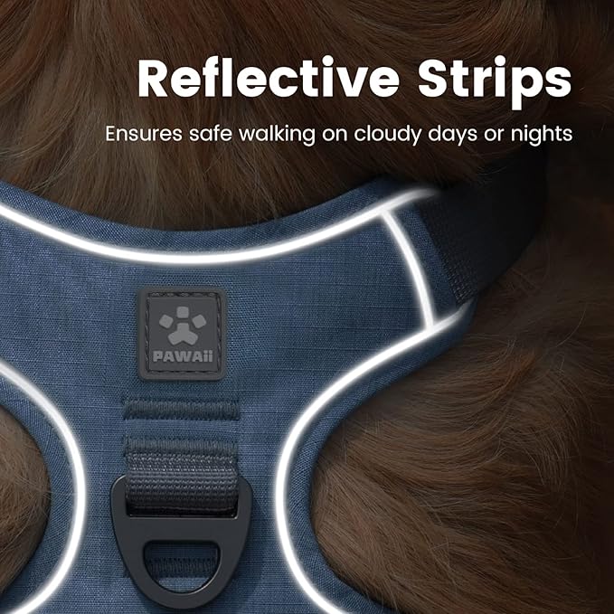 Pawaii Dog Harness for Large Dogs, Dog Harness with Pet ID Tag, No Choke Dog Harness, Adjustable Soft Padded Pet Vest with Easy Control Handle