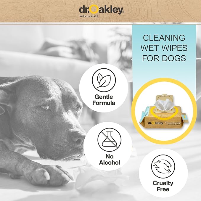 Daily Natural Dog Wipes, Unscented, 100 Ct, Gentle, Moisturizing, Odor-Eliminating, Alcohol-Free, Vet Approved