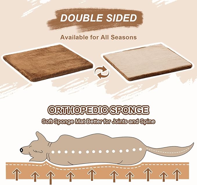 Jiupety Indoor Dog House with Frame, Large Dog Cave Bed, Insulated Cozy, Suitable for 15-30 lb, Large (20"×18"×18"), Brown