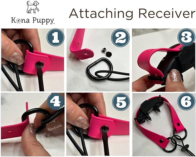 Waterproof E-collar Replacement Strap Dog Collar for Invisible Fence/ecollar - Easy On Bungee (1" Wide, Black)