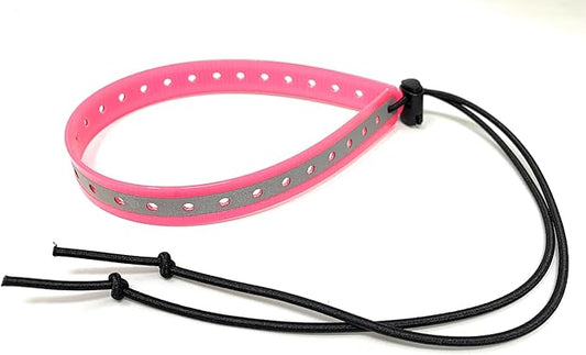 Replacement GPS eCollar with Adjustable Bungee, Multi-Hole Design, and Secure Toggle Closure for Small Dogs (Reflective Pink, Small Neck)