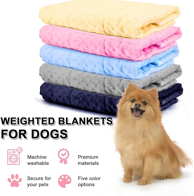 LaSyL Weighted Blanket for Pets | Thunder Blanket for Dogs Anxiety | Premium Soft Minky | Relaxation & Calming & Anti Anxiety | Used in Car, Bed, Couch | Pink, Washable Large 40" L x 47" W