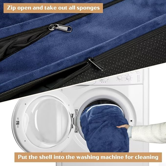 PV Washable Jumbo Dog Bed for Extra Large Dogs, Waterproof Orthopedic Dog Bed, Jumbo Breed Dog Bed Sofa with Removable Cover & Non-Slip Bottom(Jumbo,Navy Blue)