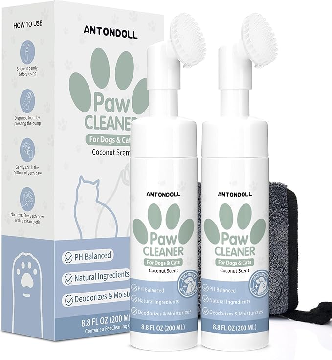 Paw Cleaner for Dogs - Clean Paws No-Rinse Foaming Cleanser for Dogs & Cats Small Large Medium Breed Dog Paw Foot Washer Grooming Supplies for Pet Care 2pcs