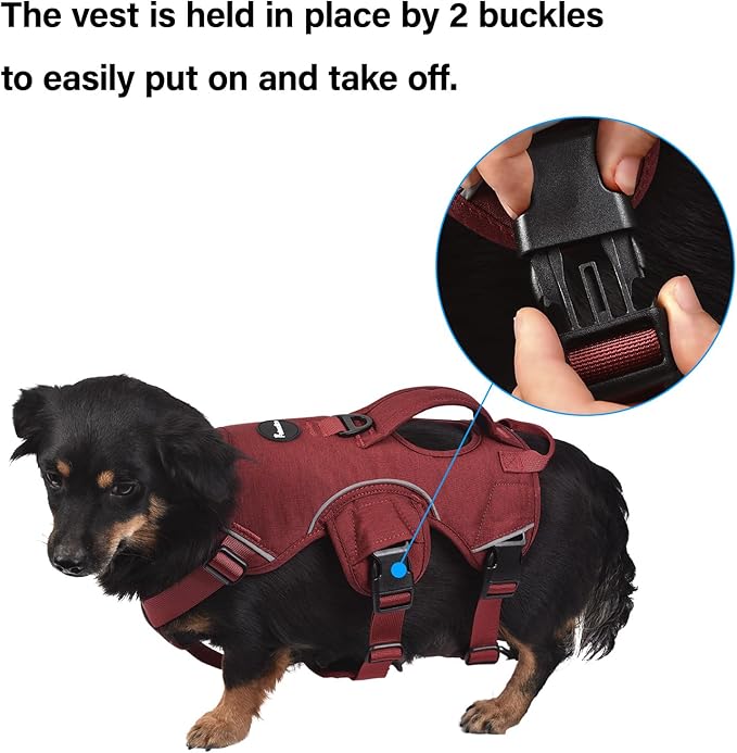 Petmolico Escape Proof Dog Harness Vest, Adjustable No Pull Vest Reflective Dog Harness Vest for Large Dogs(Red,Medium)