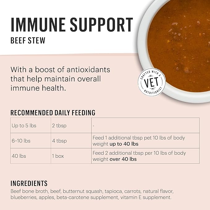 The Honest Kitchen Functional Pour Overs: Immune Support - Beef Stew Dog Food Topper, 5.5 oz x12